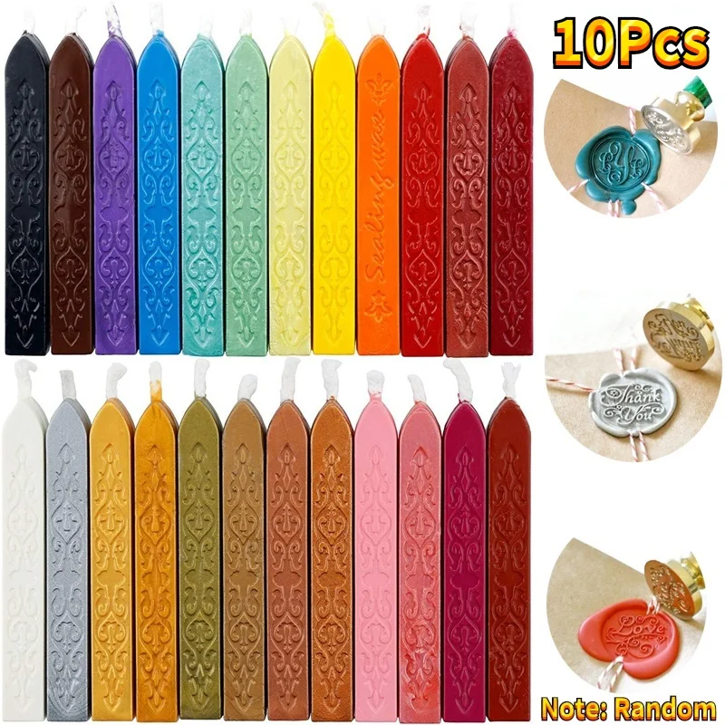 Beeswax Taper Candle - 10Pcs Sealing Wax Sticks Colorful Antique