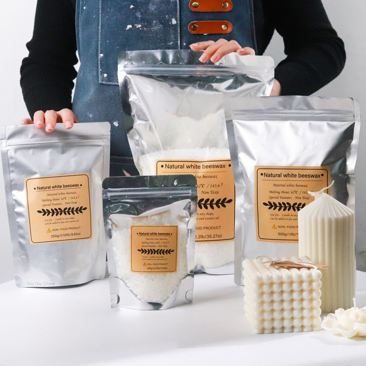Biały wosk pszczeli czysty nat – Beeswax Taper Candle recenzja i cena